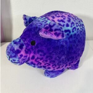 FAB NY Jumbo Purple Leopard Cheetah Animal Print Plush Piggy Bank 14"x10"